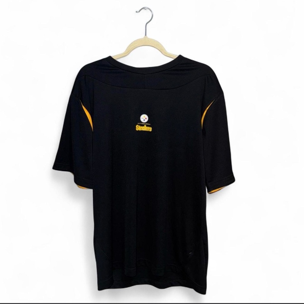 NFL Team Apparel Men’s Black Pittsburgh Steelers Short Sleeve Shirt Size Medium